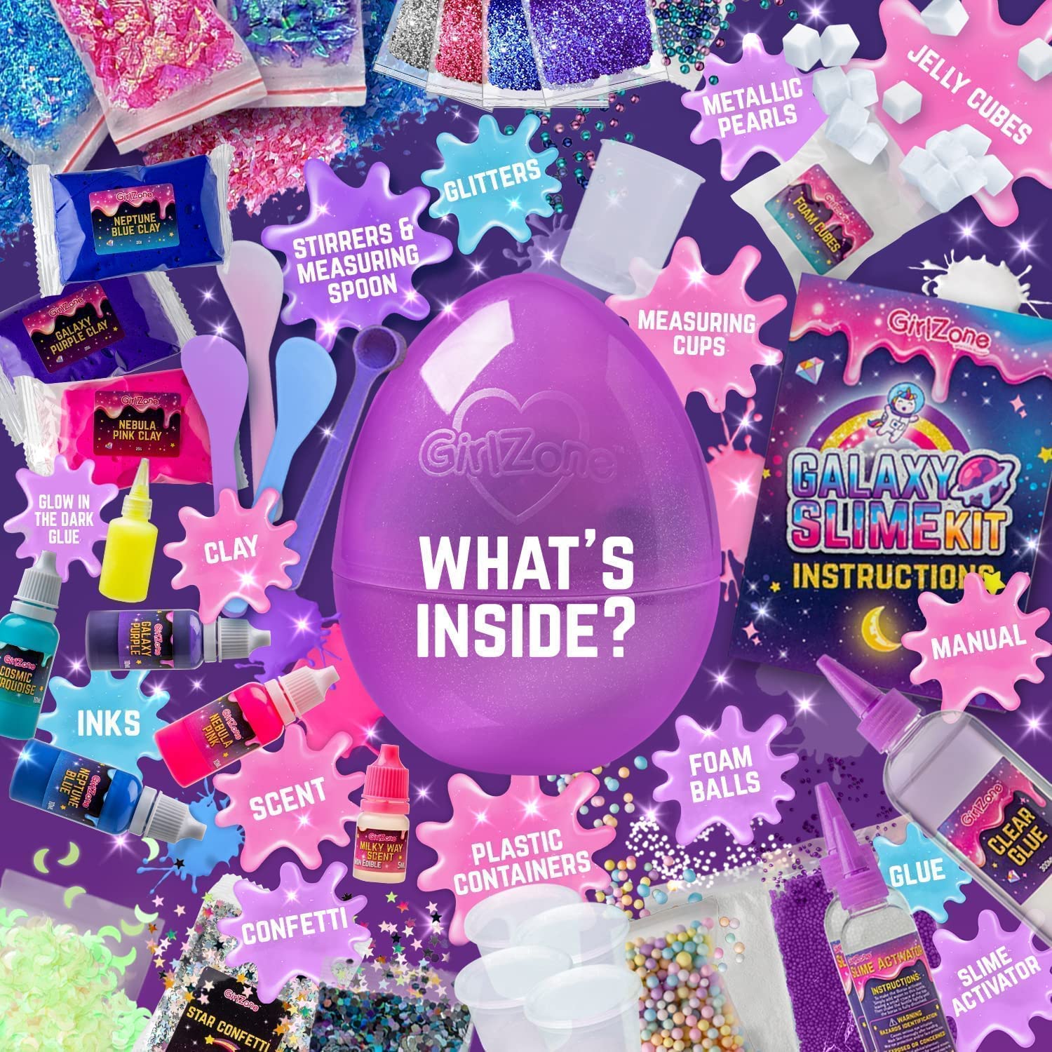 Glitter and marshmallow add-ins expand endless DIY slime ideas.