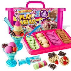 GirlZone Ice Cream Shop Kit with multicolor sand for creative sensory play