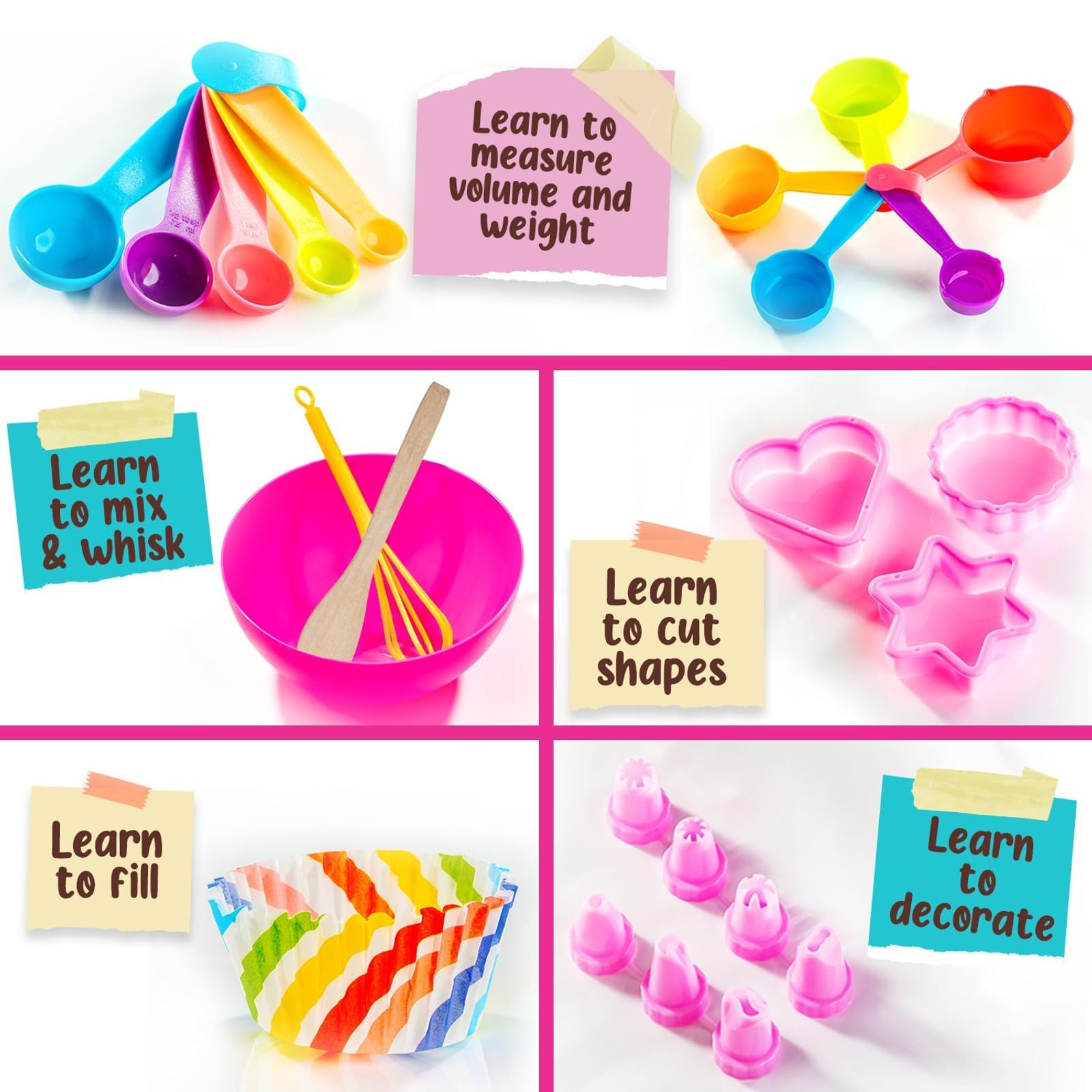 GirlZone Kids Baking Set recipe book guides little bakers through simple, tasty ideas.