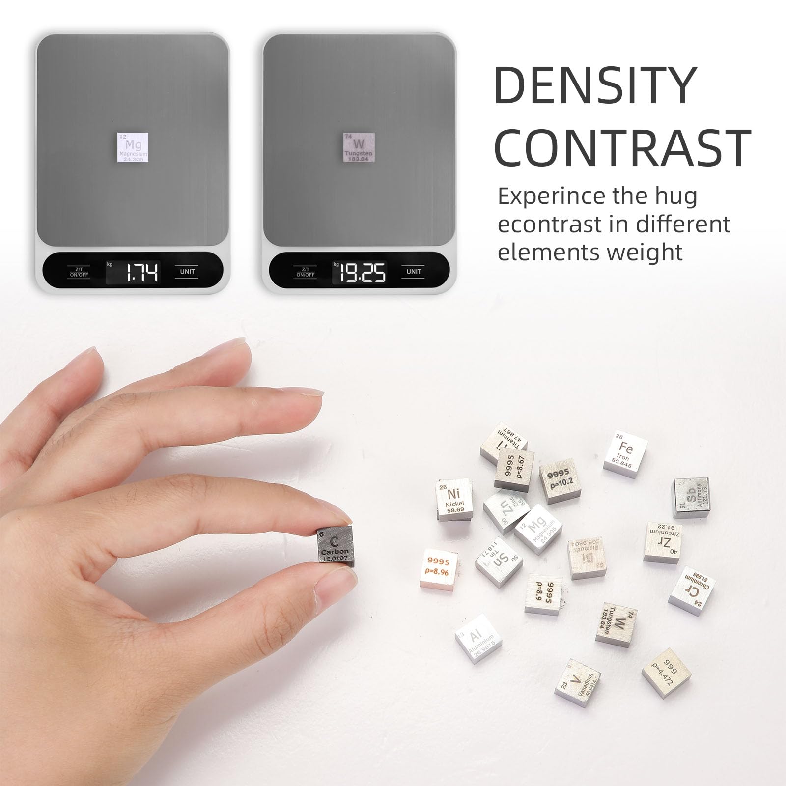 Gisafai iron cube 0-39in sturdy visual aid for density exploration.