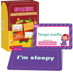 gisgfim 100 Spanish flash cards box for travel and classroom practice