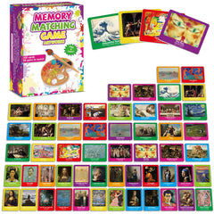 gisgfim 50-pairs memory matching cards featuring famous paintings for engaging learning