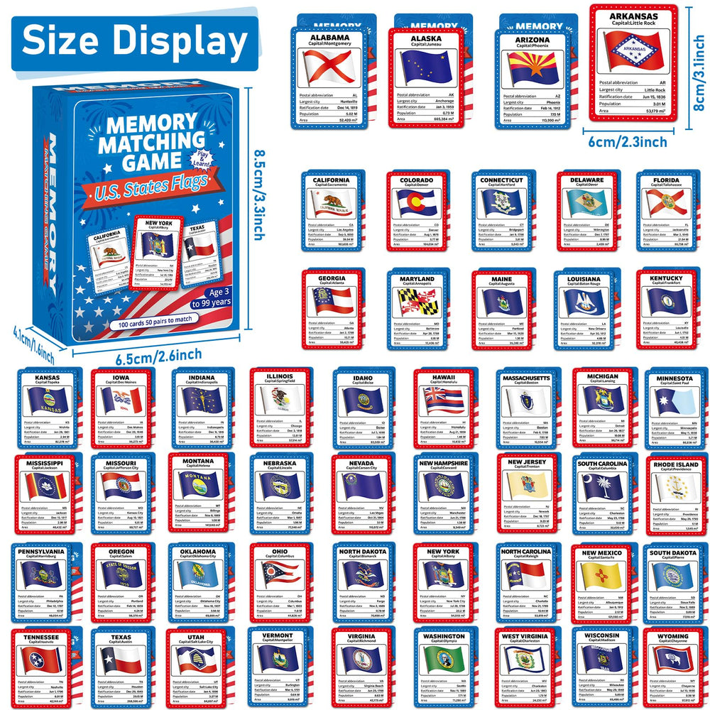 gisgfim 50-state flags cards set enhances memory and geography focus.