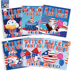 gisgfim 6pcs patriotic sticker book cover shows bold designs for creative kids' craft time