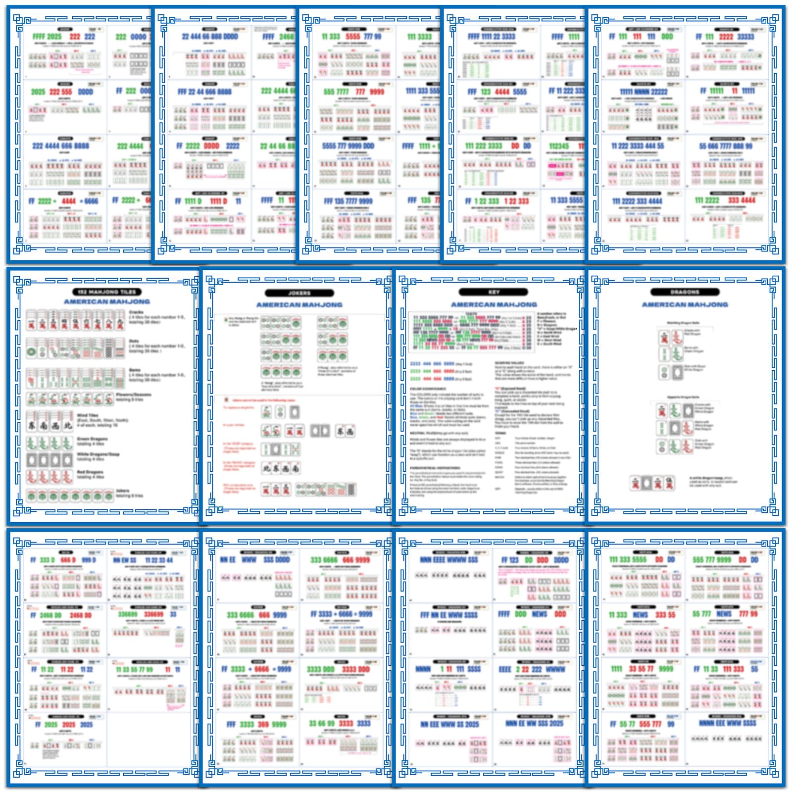 gisgfim 71-pcs mahjong flash cards visual guide 2025 for quick learning and quick reference