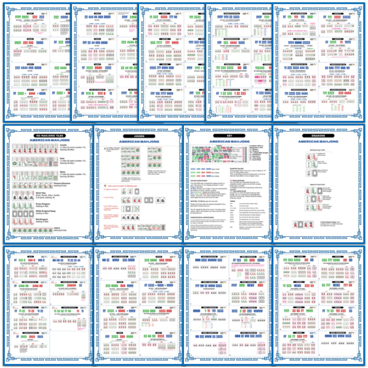 gisgfim 71-pcs mahjong flash cards visual guide 2025 for quick learning and quick reference