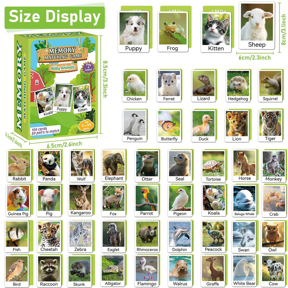 gisgfim baby animal memory cards with a kitten to boost focus and cognitive play.