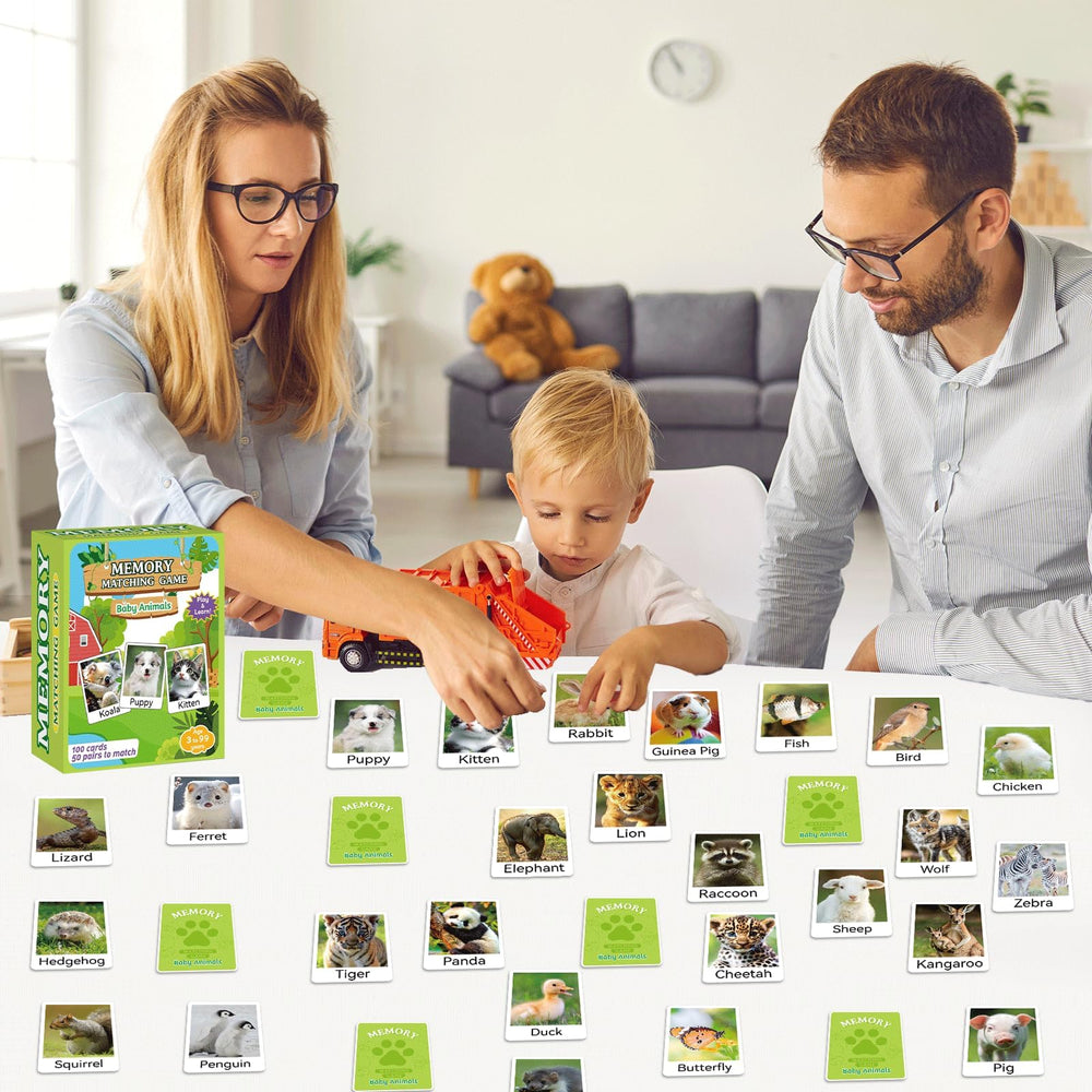 gisgfim baby animal memory cards present a lion for colorful scenes and concentration practice.