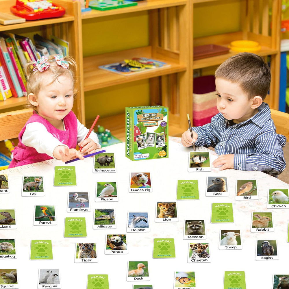 gisgfim baby animal memory cards feature a panda for calm, engaging matching sessions.