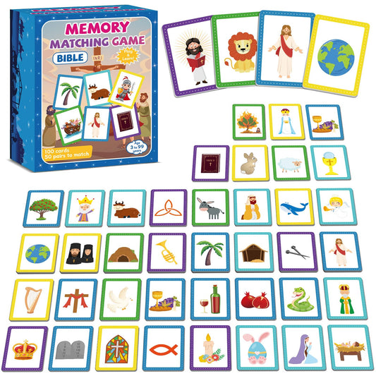 gisgfim Bible memory cards 100-pcs with colorful visuals for story recall
