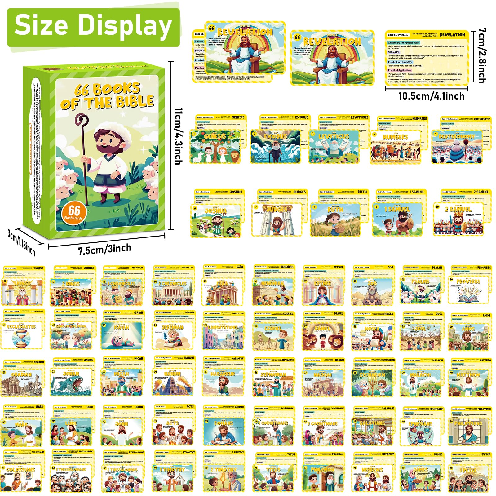 gisgfim Bible verse flash cards front illustration showcasing key events