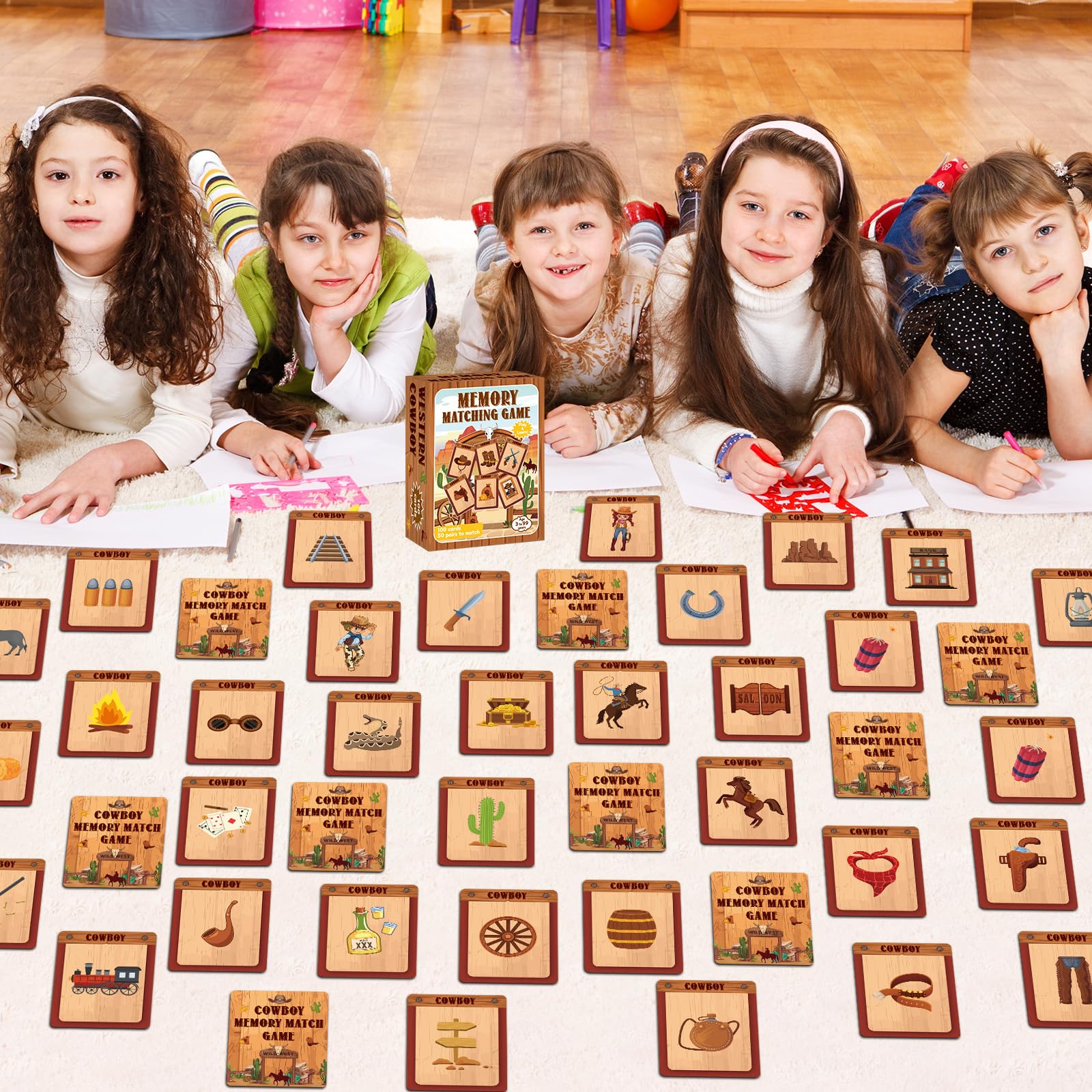 gisgfim cowboy memory cards lasso motif promotes quick matching and social interaction
