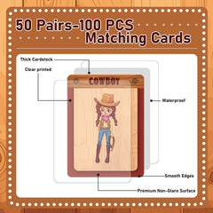 gisgfim cowboy memory cards treasure chest highlights visual memory through engaging Western motif
