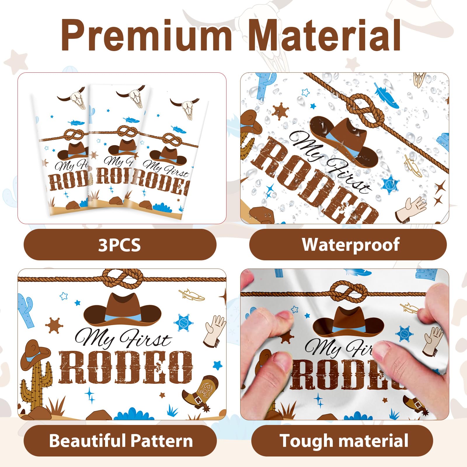 gisgfim Disposable rodeo tablecloth enables quick cleanup after celebration.