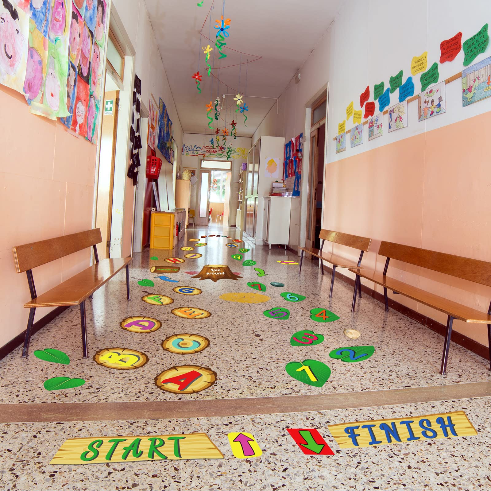gisgfim jungle hopscotch decals suit classrooms, nurseries, and playrooms for engaging learning