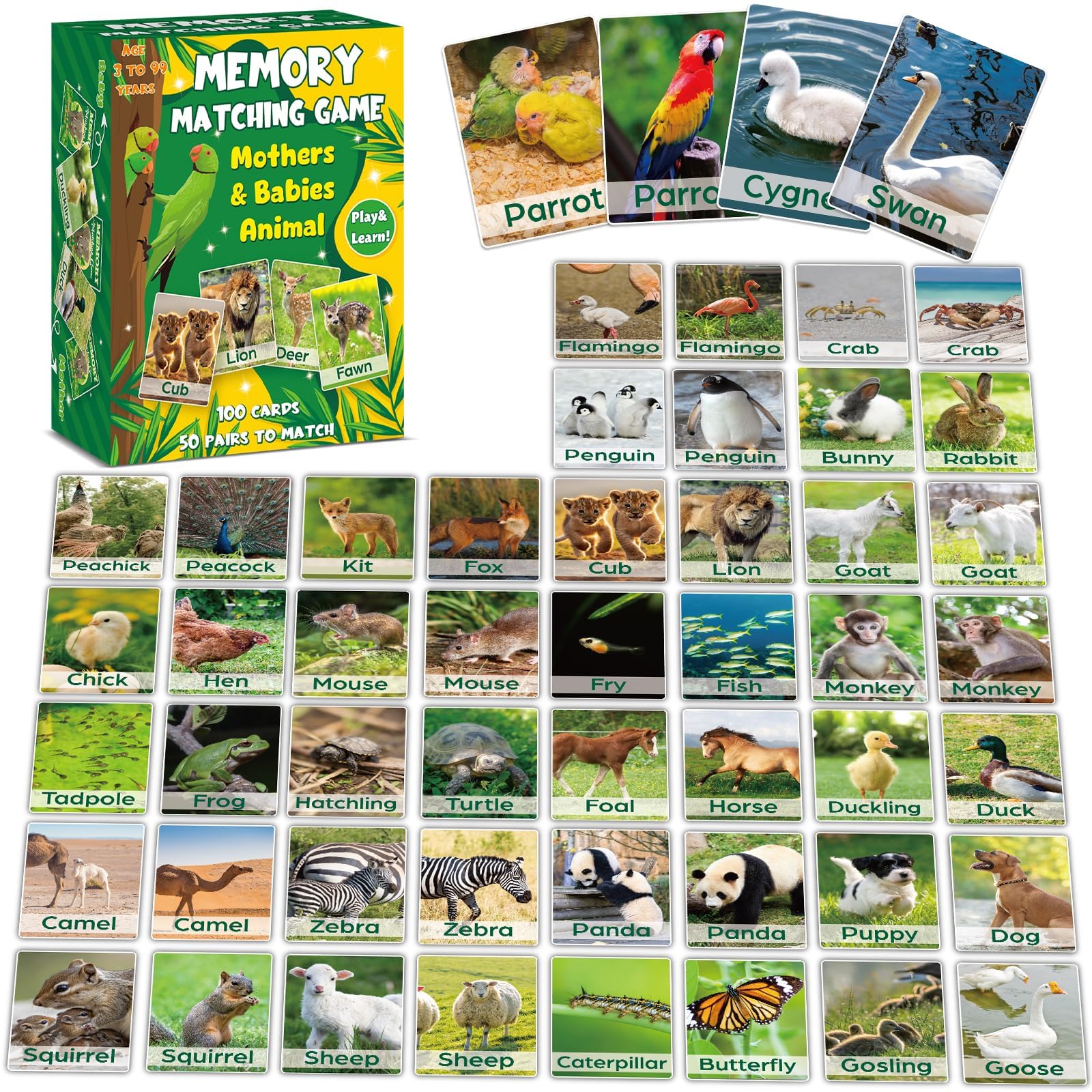 gisgfim mother and puppy memory card for early animal recognition and cognitive play