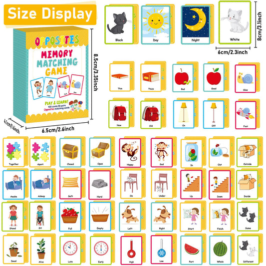 gisgfim opposites memory cards front designs with vivid images for learning