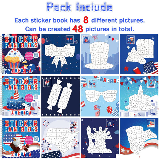 gisgfim patriotic sticker book pages collection displays vibrant inner pages for mindful sticker art