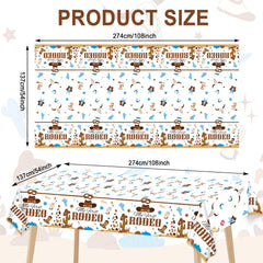 gisgfim Rodeo tablecloth on a table with 108x54 coverage.
