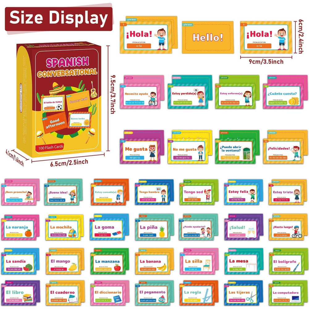 gisgfim Spanish flash cards showing English and Spanish sides for bilingual learning