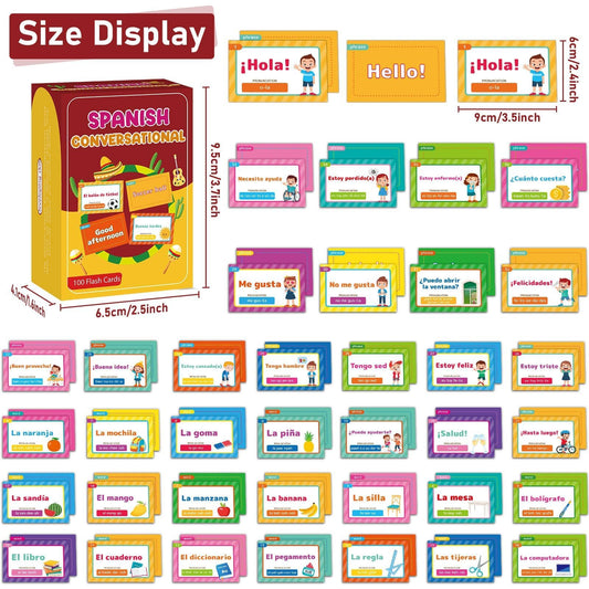gisgfim Spanish flash cards showing English and Spanish sides for bilingual learning