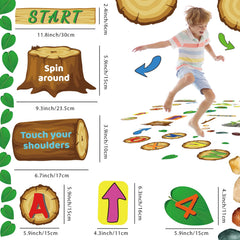 gisgfim wooden logs hopscotch decals aid motor skill development during playtime