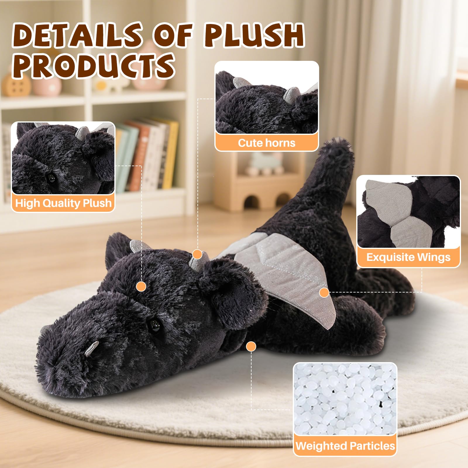 Gisqis giant dragon plush body pillow ideal for bedtime