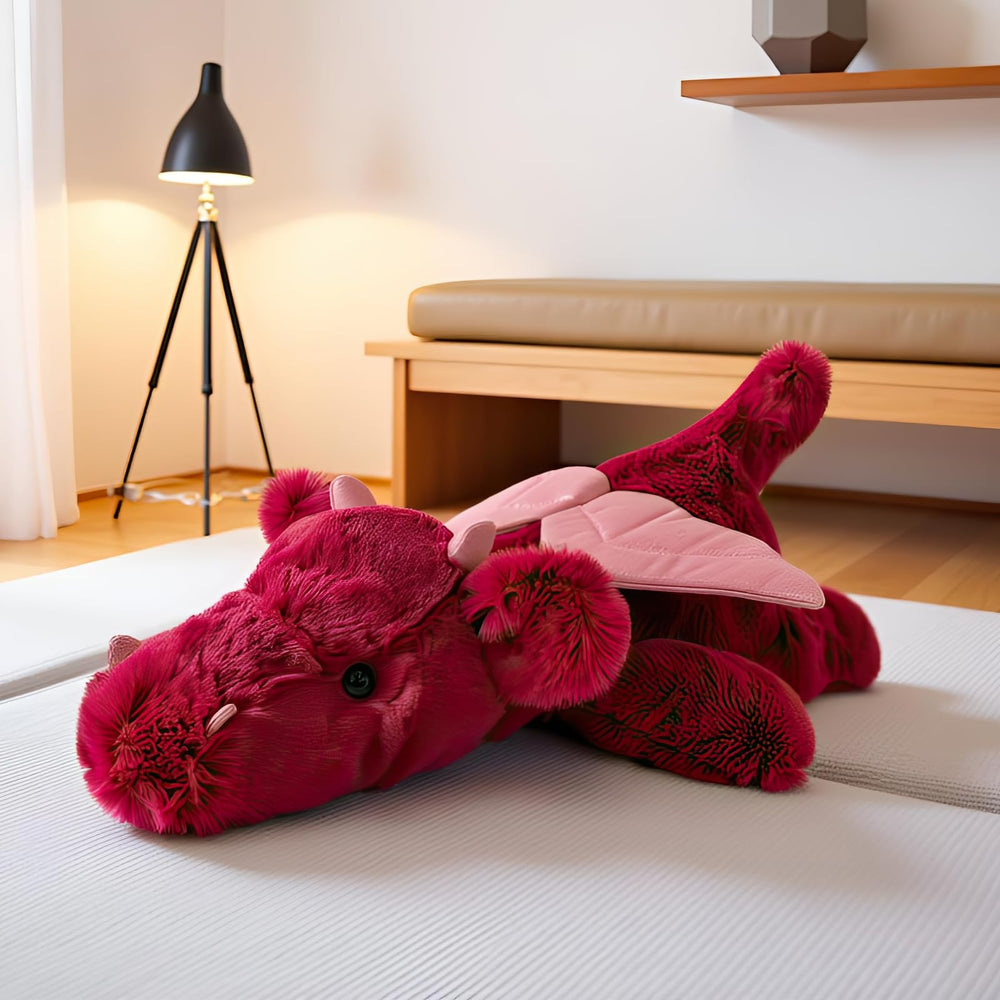 Gisqis giant red dragon plush 23.6 inches for cozy hugs and room decor.