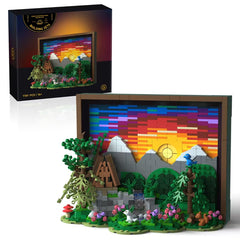 Givenni Ideas Sunset House display with layered 3D detail for stylish wall decor.