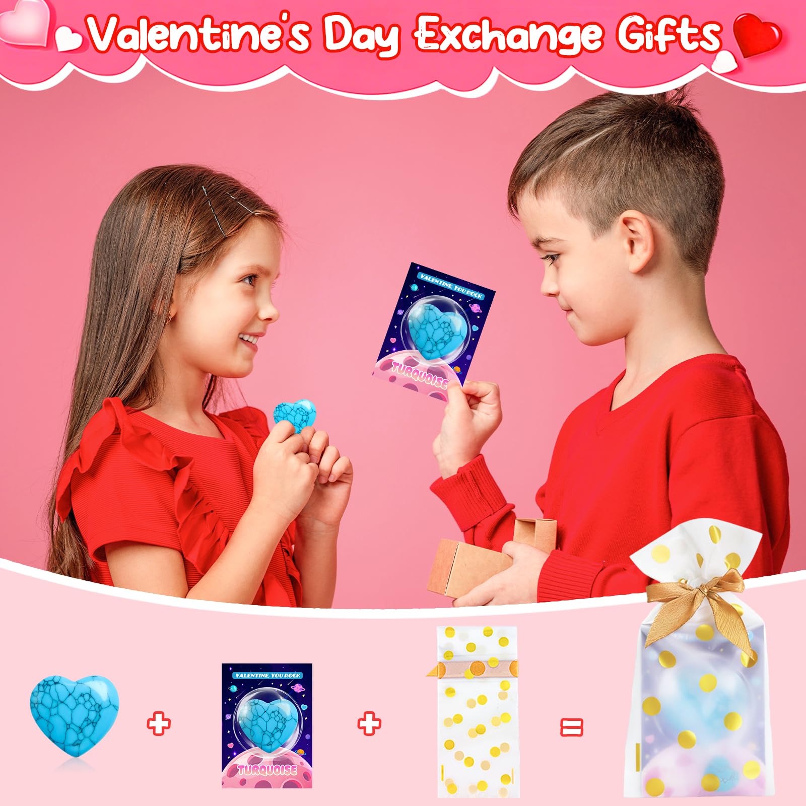 Givurao polished heart-shaped gemstones show vibrant colors for learning.