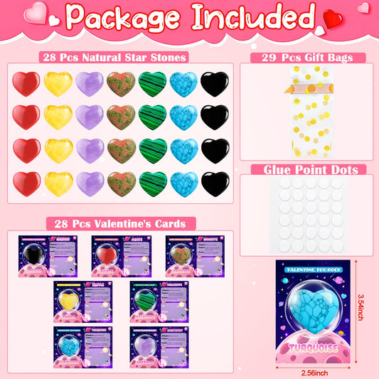 Givurao Valentines cards designs, colorful illustrations paired with gemstone cards.