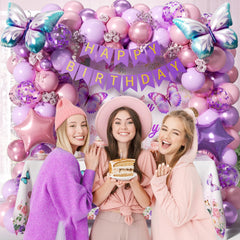 GIZIUXNE purple confetti balloons 12inch bring festive sparkle.