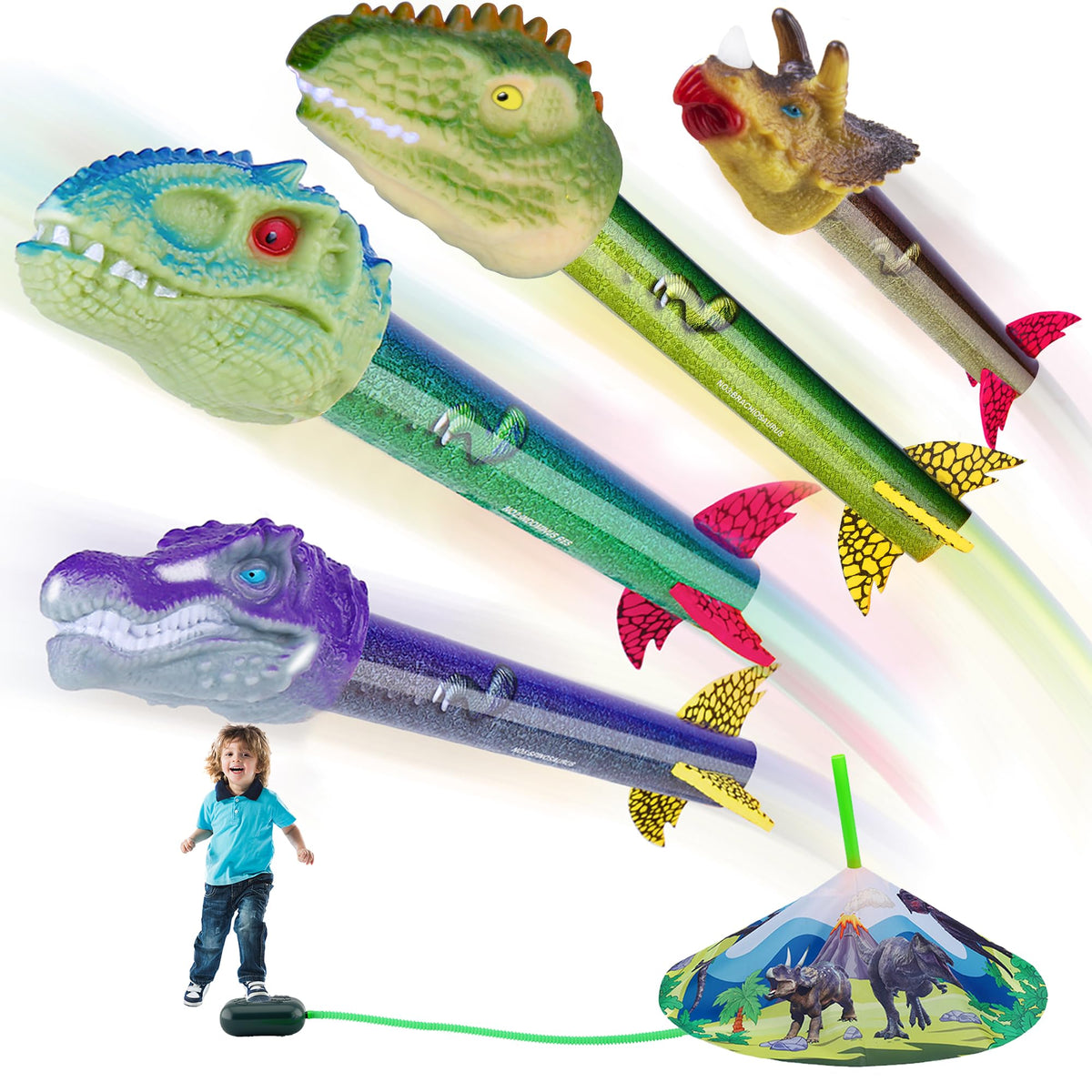 Gizzjoy Dinosaur Rocket Launcher ready for outdoor play and high-energy fun.