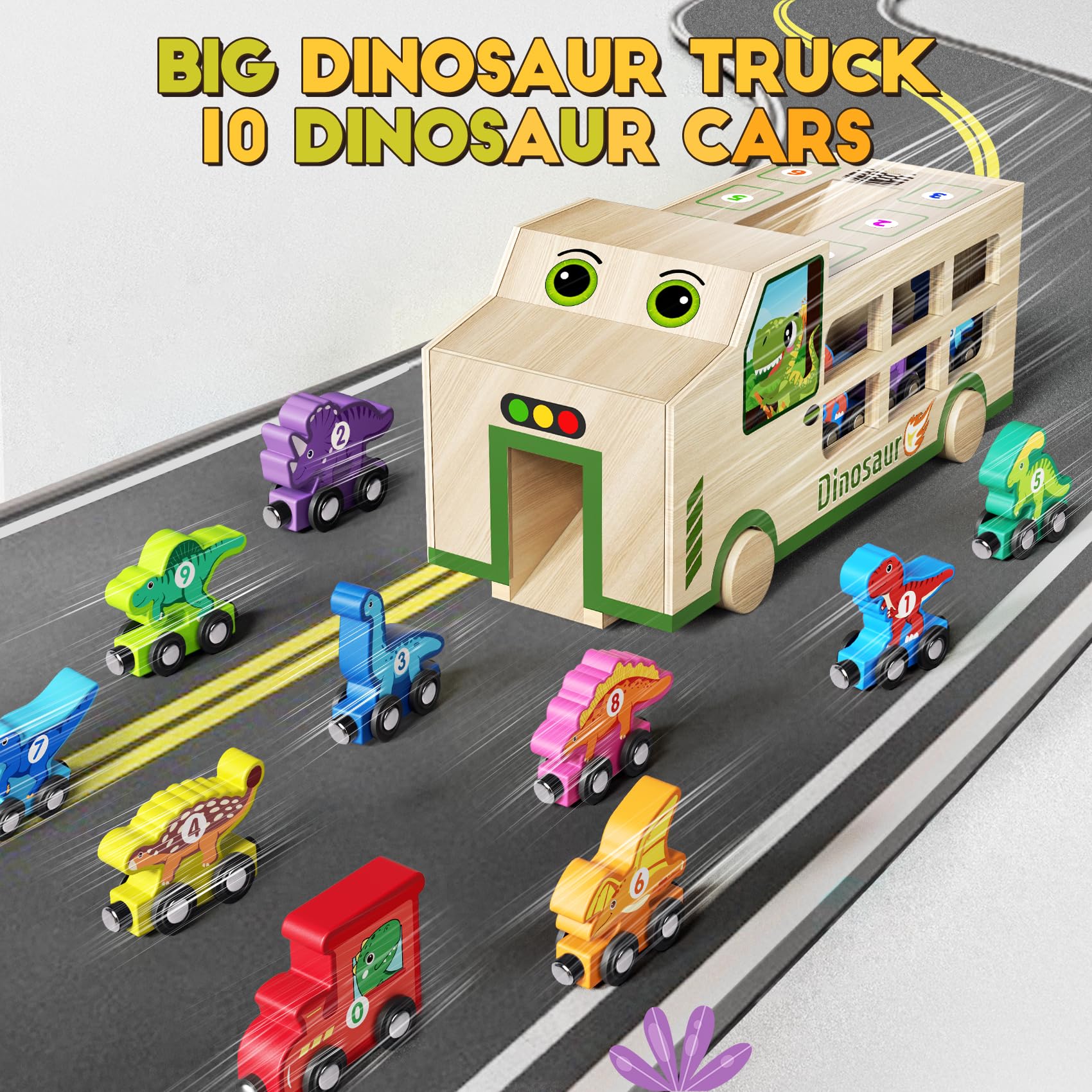 GJZZ dinosaur train converts to a numbered 0-9 train for early math practice