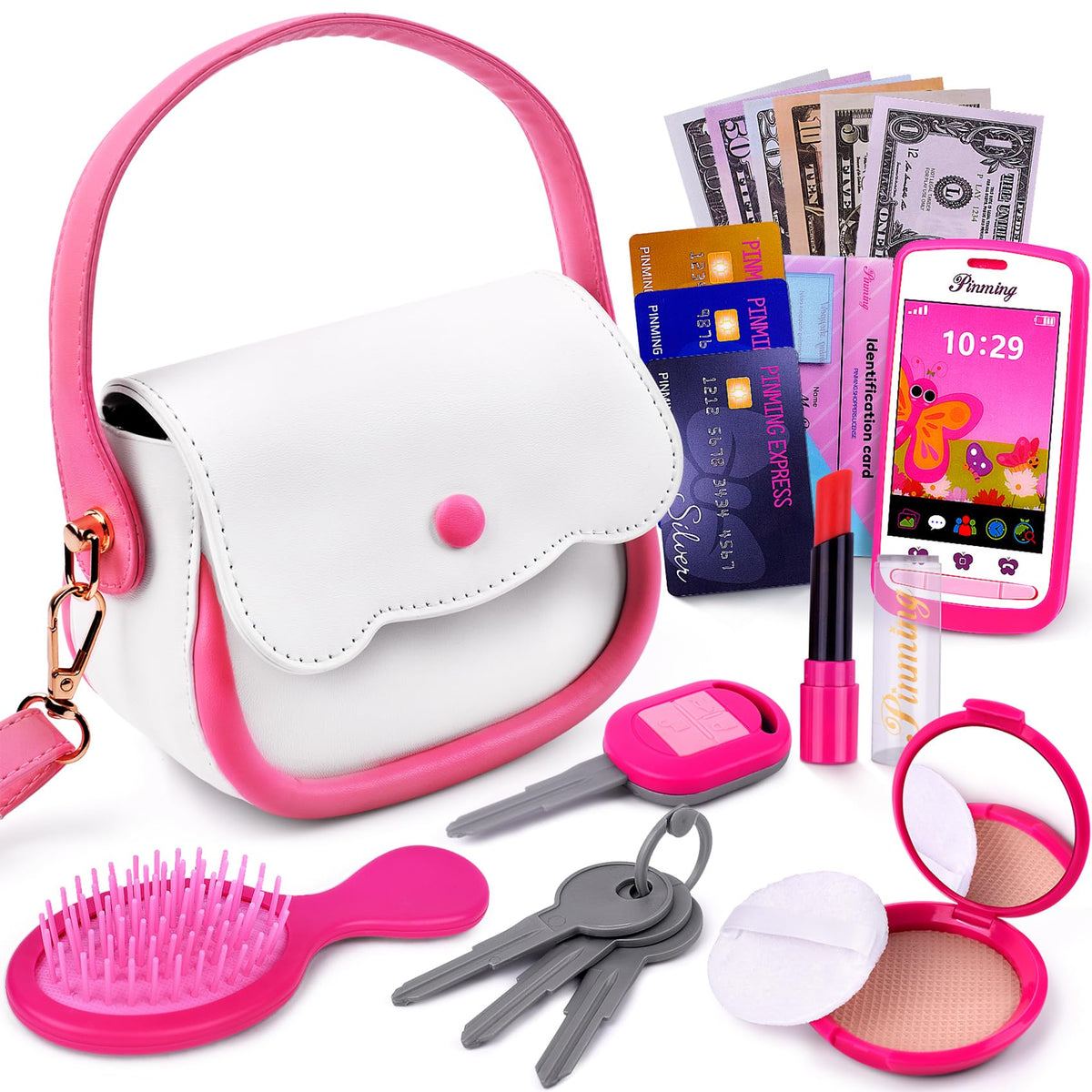 GJZZ Play Purse wallet closure showcases durable, kid-friendly design for pretend play.