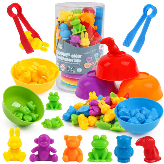 GKDOMS counting animals toy set with 36 animals for early math practice.
