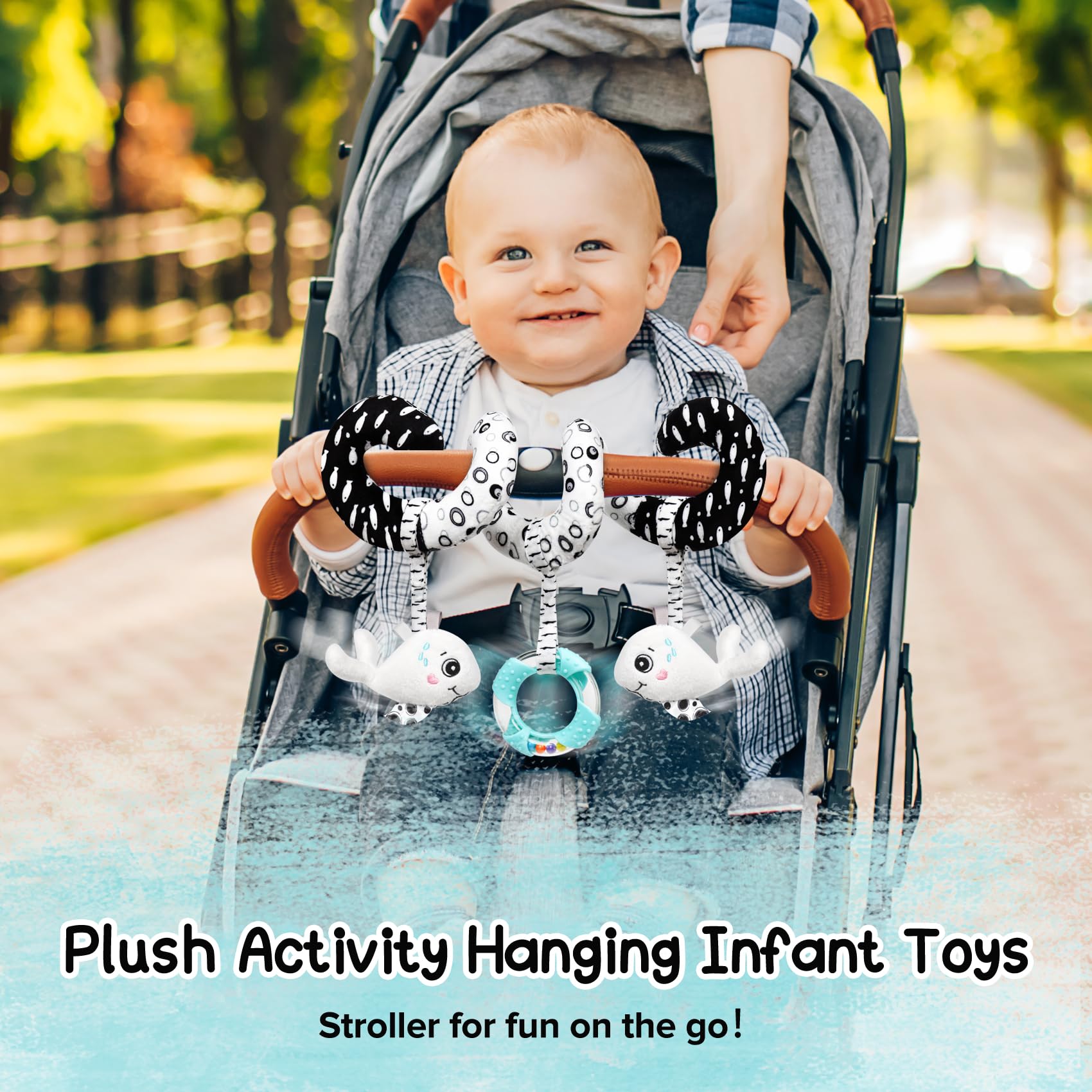 GKDOMS crib and play gym accessory encouraging reaching and hand-eye coordination