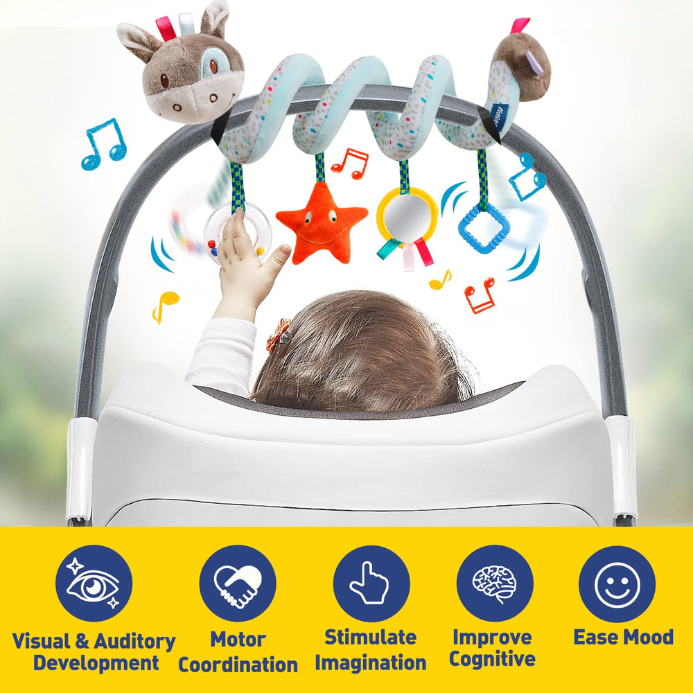 GKDOMS distorting mirror with satin ribbons supports reflection and tactile learning