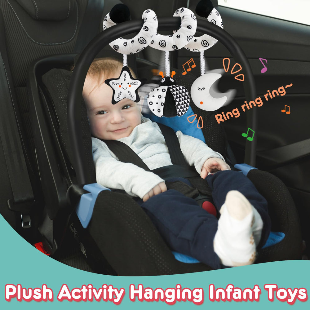 GKDOMS moon rattle adds auditory cues encouraging reaching and grabbing.