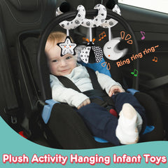 GKDOMS moon rattle adds auditory cues encouraging reaching and grabbing.