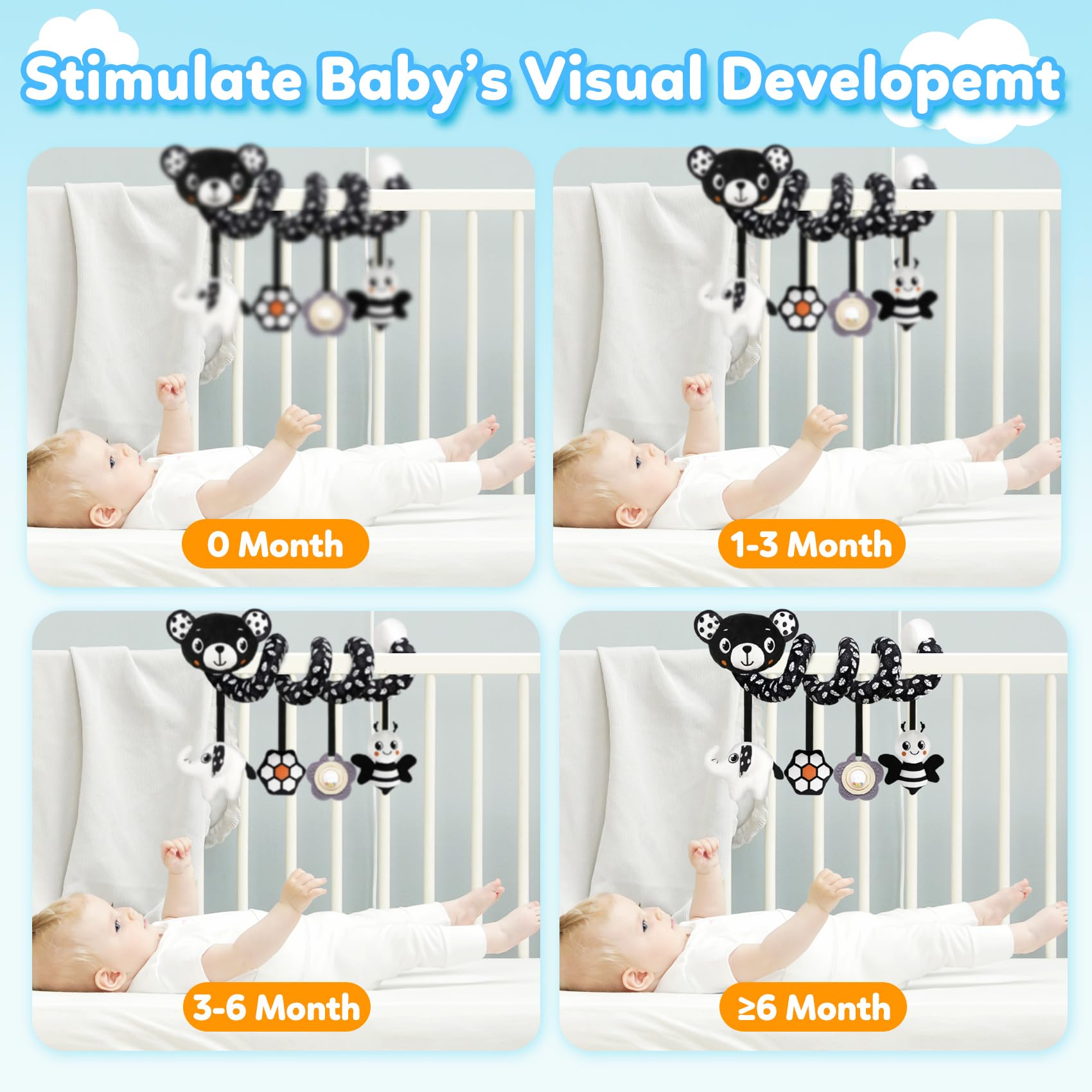 GKDOMS Portable design clips easily to strollers and car seats.