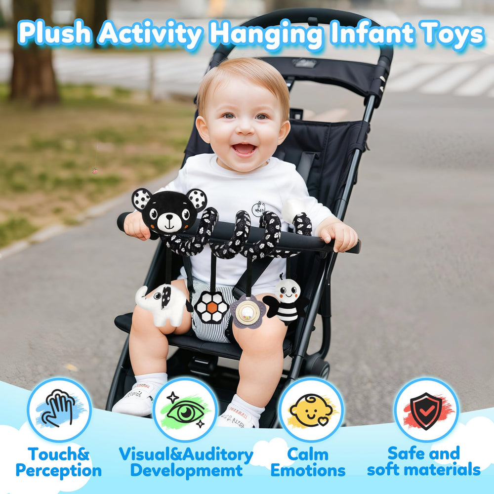 GKDOMS Soft plush bear offers safe grasping and soothing play.