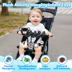 GKDOMS Soft plush bear offers safe grasping and soothing play.
