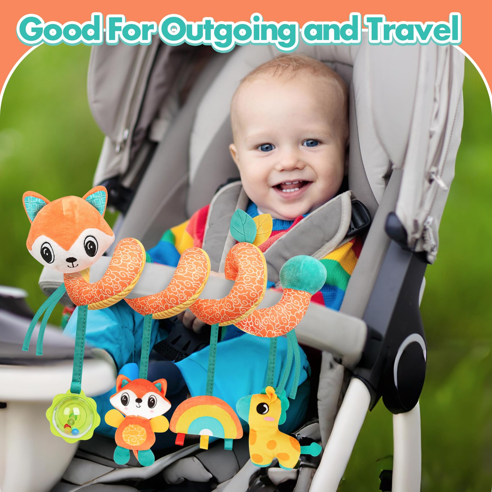 GKDOMS stroller crib pram mounting toy stays secure during travels.