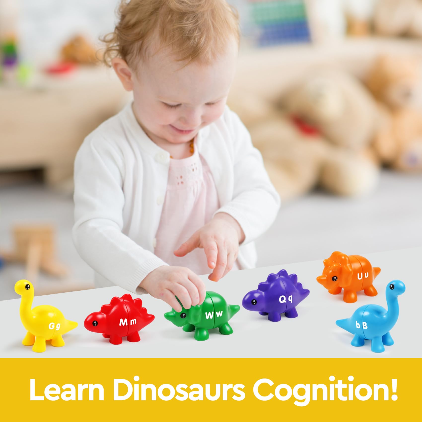 GKDOMS toddler dino matching activity supports early alphabet awareness through uppercase and lowercase pairing