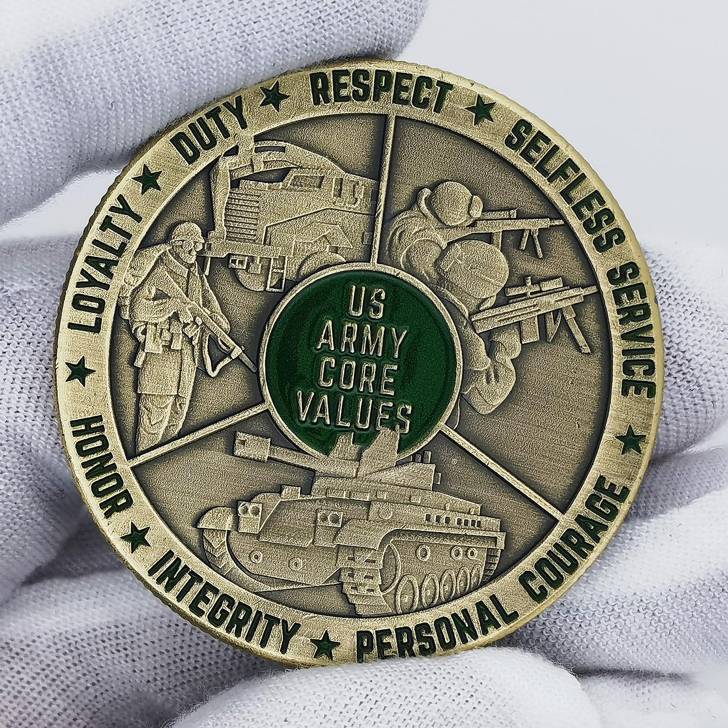 Glamtune enamel work adds color and durability to the coin surface