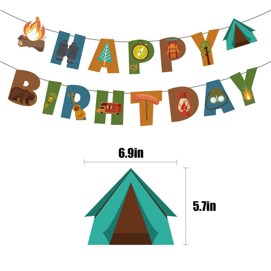 GLASNES camping cupcake toppers add cute, coordinated treats.