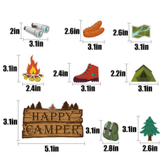 GLASNES happy camper cake topper creates a focal party moment.