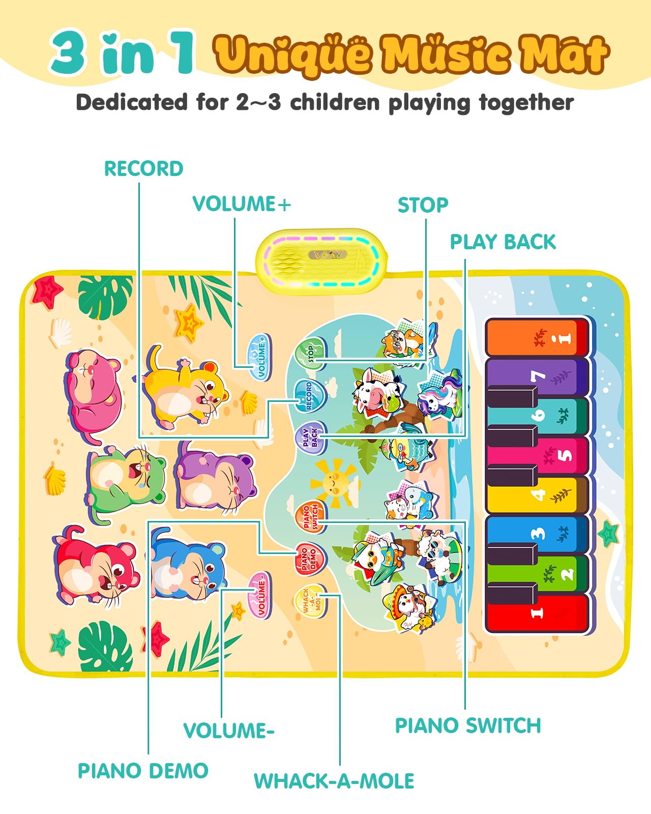 Gleamkid 90x70 cm play area for spacious movement