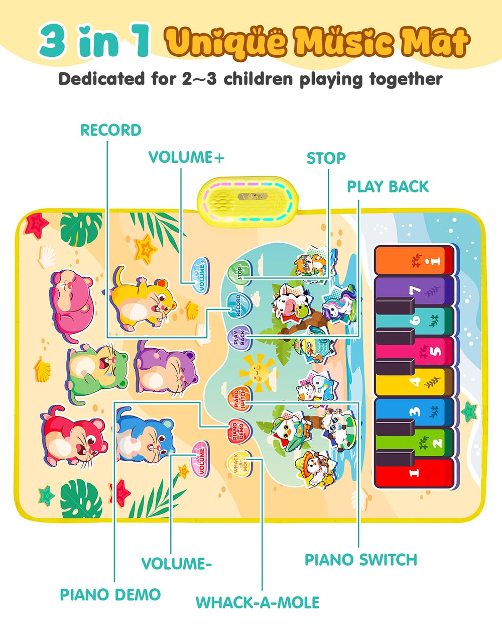 Gleamkid 90x70 cm play area for spacious movement